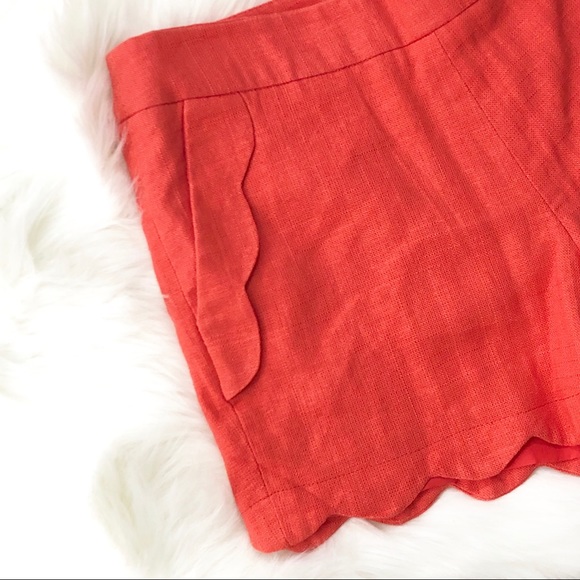 SOLD Cynthia Rowley Linen Lined Coral Shorts - Picture 6 of 8